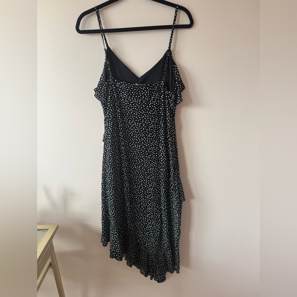 Ember Black Polka Dot Asymmetrical Layered Dress Size L - Picture 4 of 5